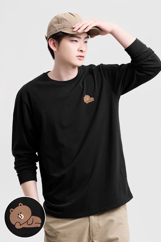 LINE FRIENDS長袖印花T恤-01-男