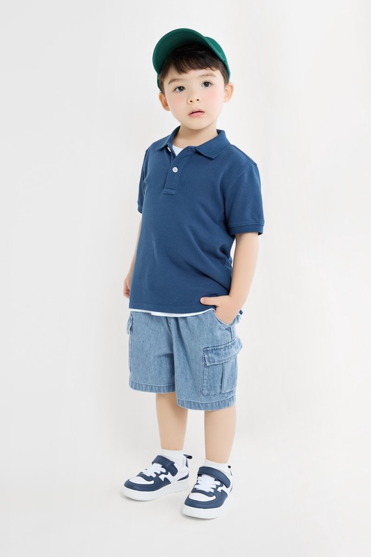 純棉網眼polo衫-童