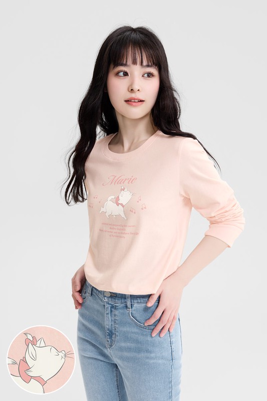 迪士尼系列長袖印花T恤-12-女
