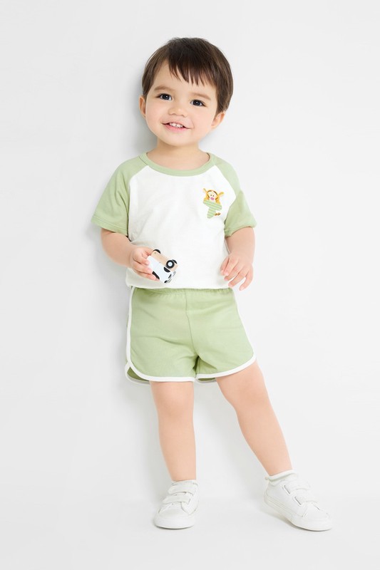 純棉滾邊鬆緊短褲-Baby