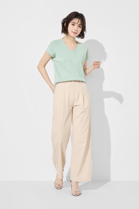 棉麻寬褲-女