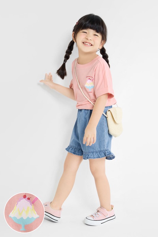 竹節棉美食印花T恤-童