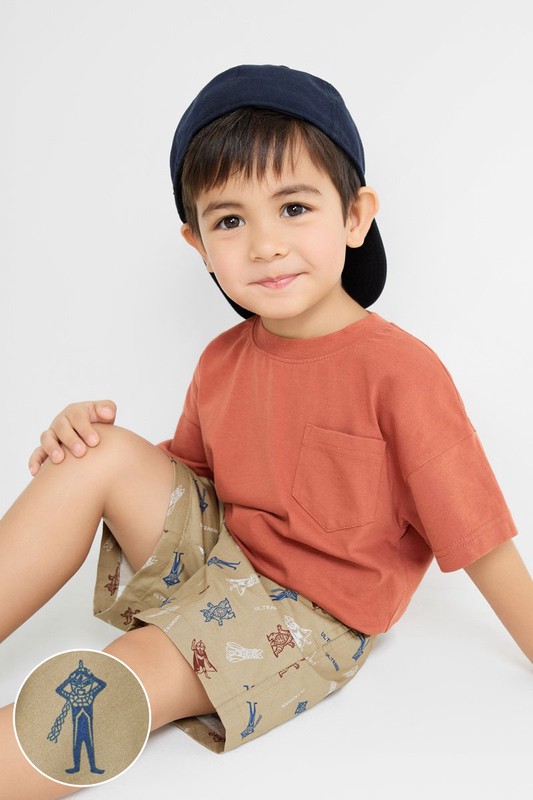 超人力霸王輕便鬆緊短褲-童