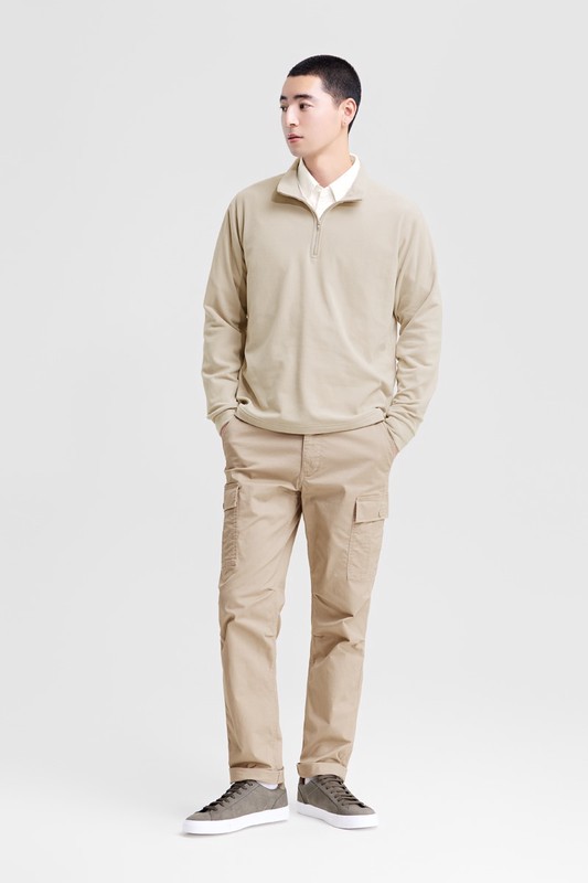 棉質直筒工裝長褲-男