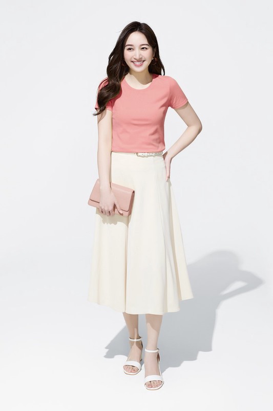 棉質羅紋圓領T恤-女