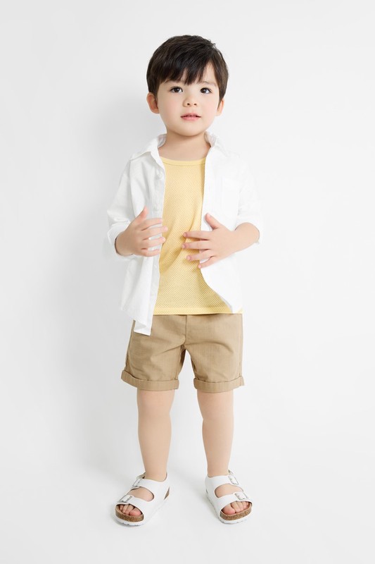 純棉反折短褲-童