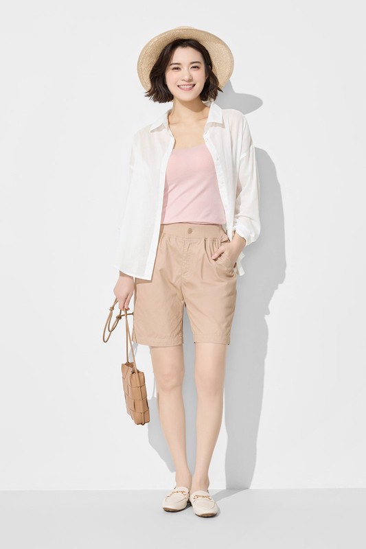 羅紋緊帶五分褲-女