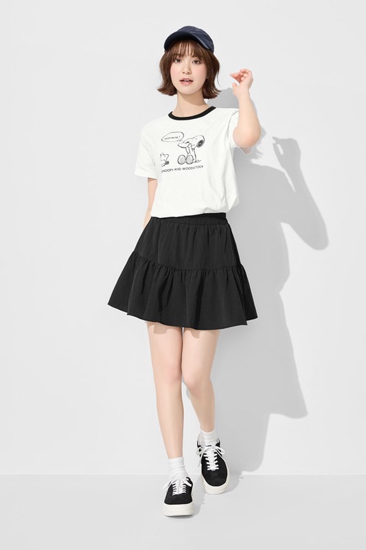 史努比系列竹節棉配色T恤-女