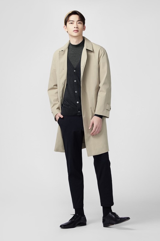 heatup立領九分袖上衣-男