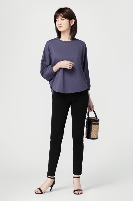 柔滑棉八分連袖寬版上衣-女