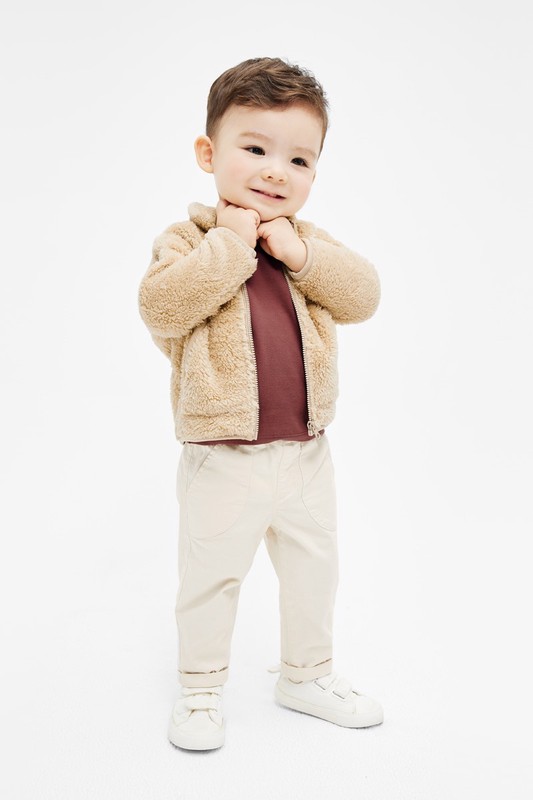 磨毛羅紋圓領長袖T恤-Baby