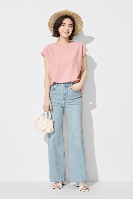 華夫格寬鬆連袖上衣-女