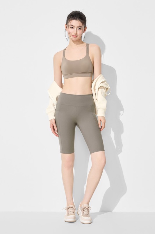 運動中度支撐交叉細肩帶Bra背心-女