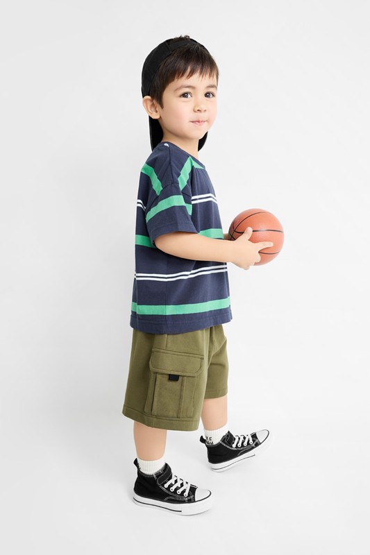 小毛圈口袋五分褲-童