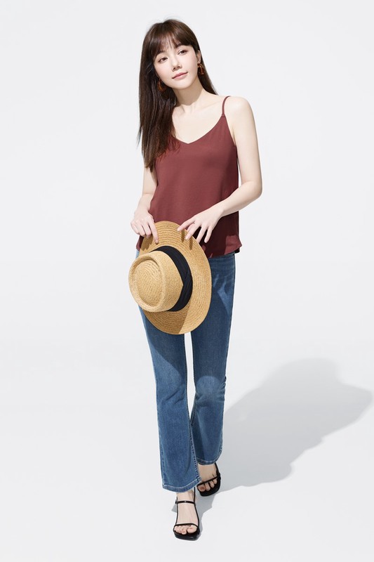 Bra V領細肩帶背心-女