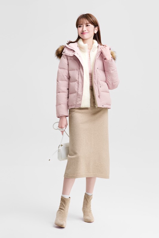 極暖羽絨帽毛連帽外套-女