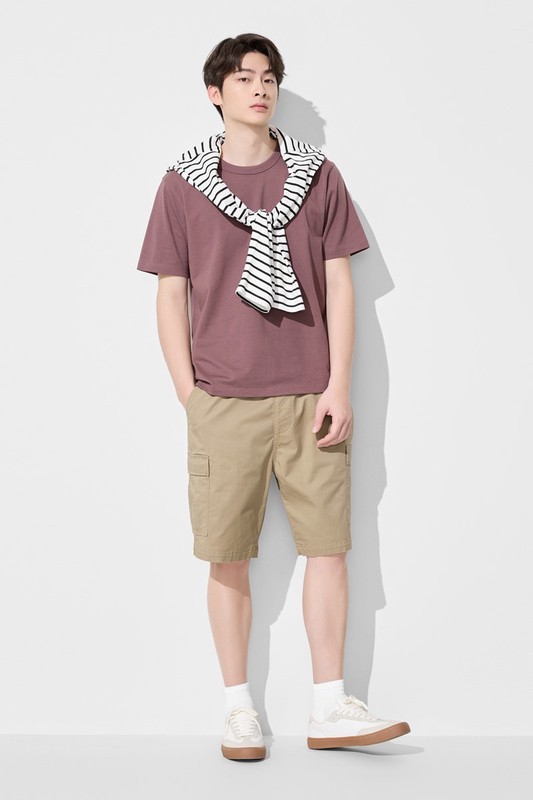 鬆緊工裝短褲-男