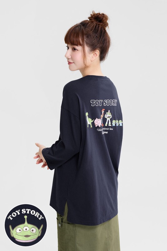 皮克斯系列寬長版八分袖印花T恤-01-女