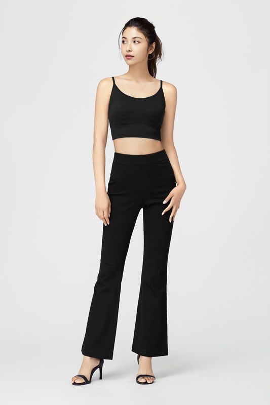 無縫Bra短版細肩帶背心-女