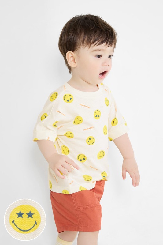SmileyWorld®竹節棉印花T恤-Baby