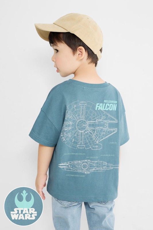 STAR WARS系列寬版印花T恤-08-童