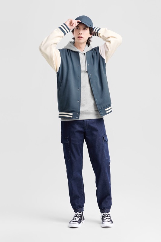 工裝牛仔束口褲-男