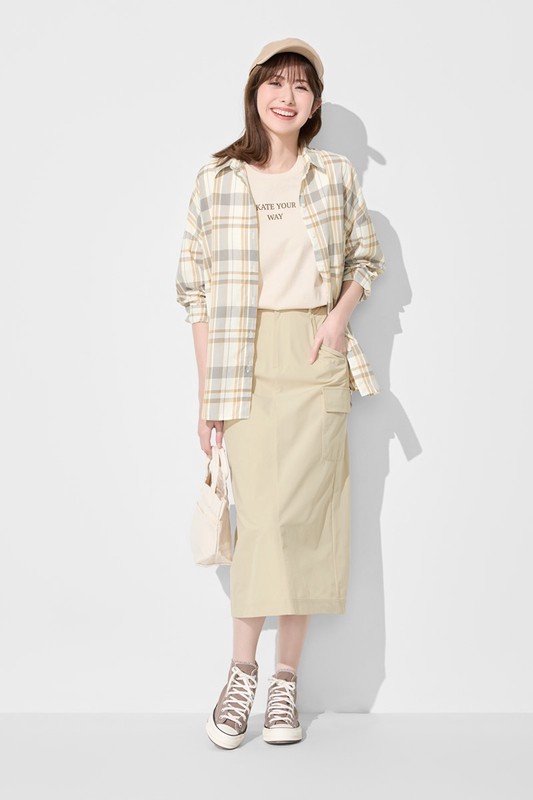 機能彈性工裝長裙-女