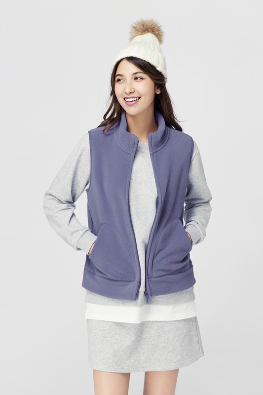 Fleece立領背心-女