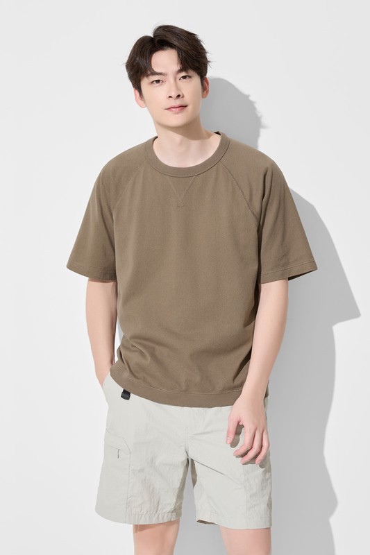 粗紡寬版拉克蘭袖T恤-男