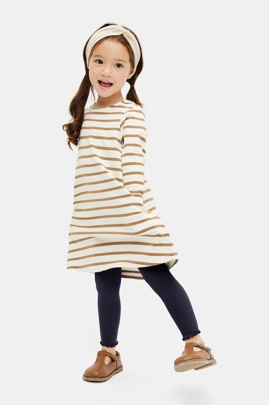 羅紋木耳邊內搭褲襪-童