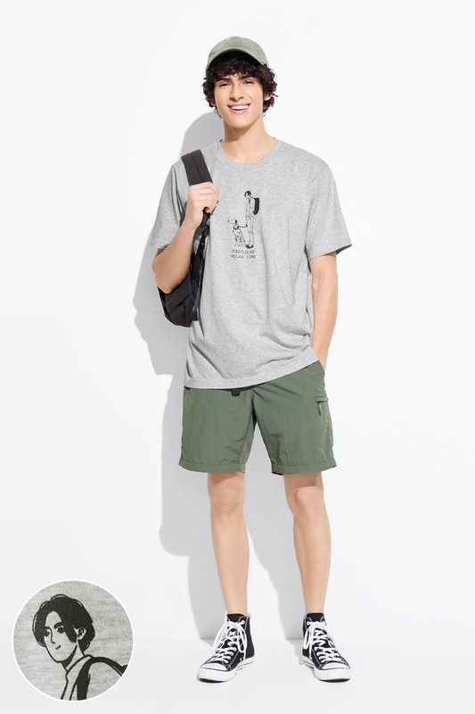 人物印花T恤-男