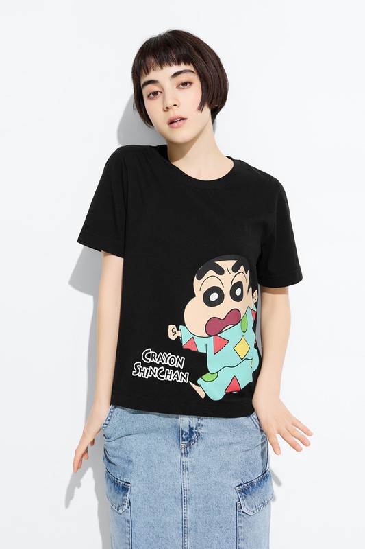 蠟筆小新厚版印花T恤-08-女