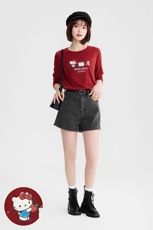 三麗鷗長袖印花T恤-06-女