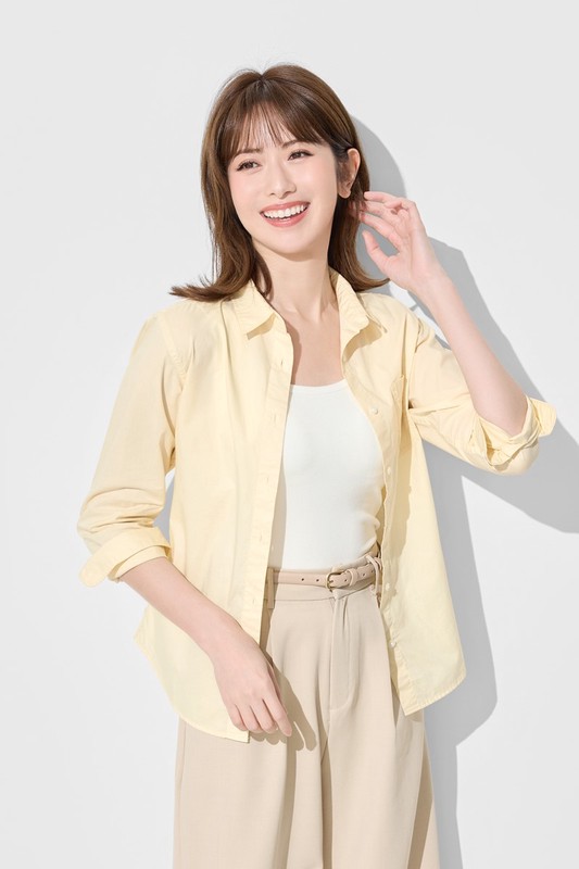 柔棉長袖襯衫-女