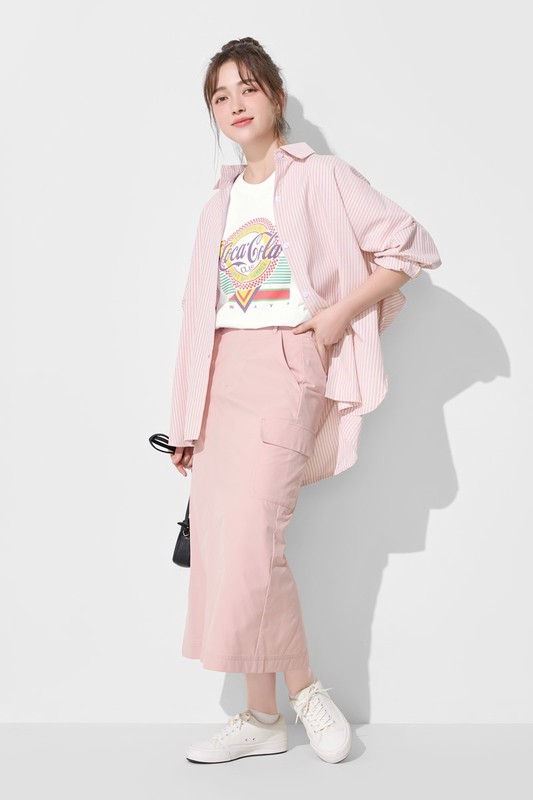 可口可樂寬長版印花T恤-10-女