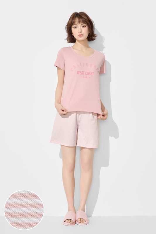 快乾棉文字印花家居套裝-女