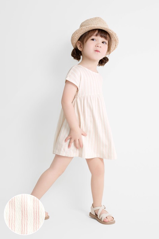 條紋印花連袖洋裝-Baby