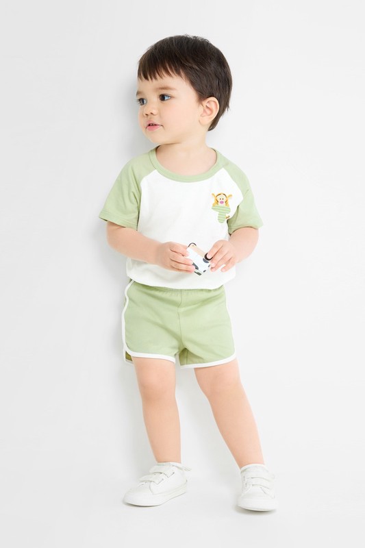 純棉滾邊鬆緊短褲-Baby