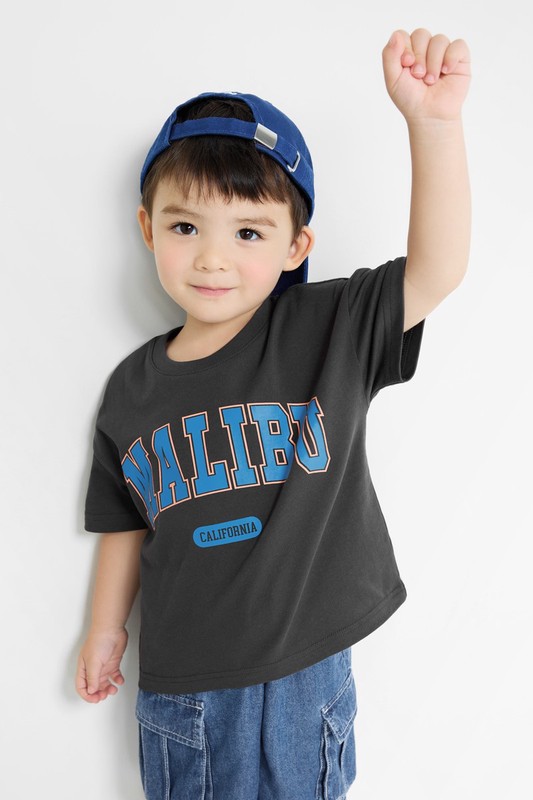 文字寬版印花T恤-01-童