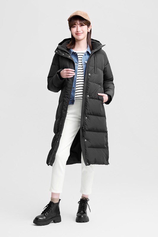 極暖羽絨長大衣-女