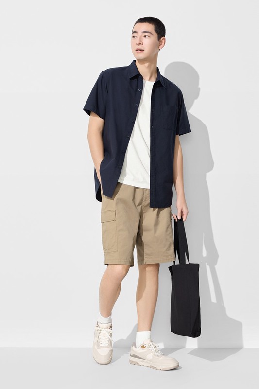 鬆緊工裝短褲-男