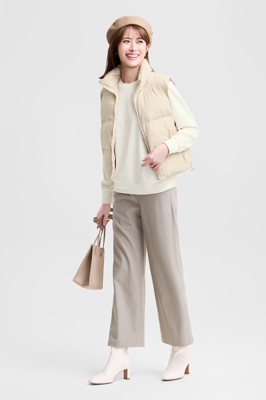 柔軟磨毛寬鬆圓領上衣-女