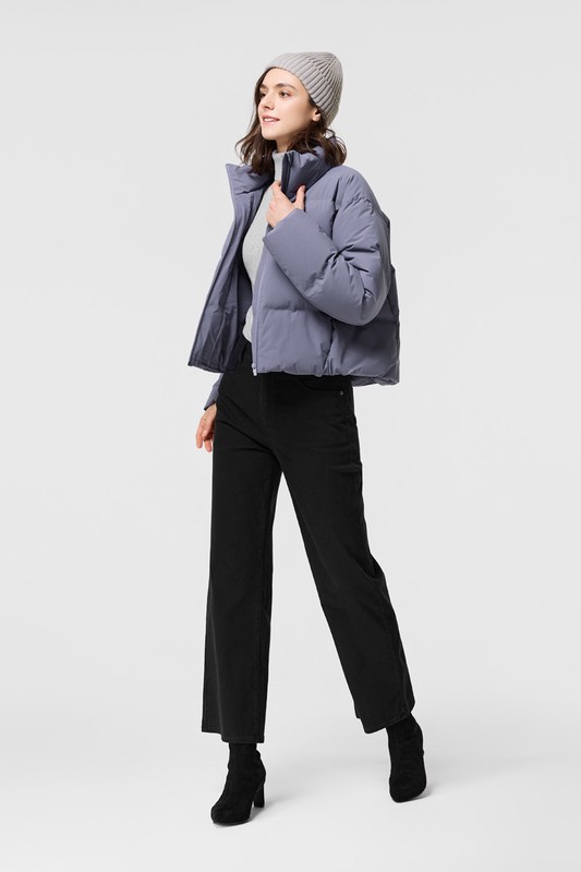 多色高腰牛仔寬褲-女