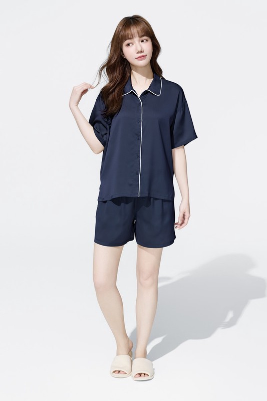 緞面寬版家居套裝-女