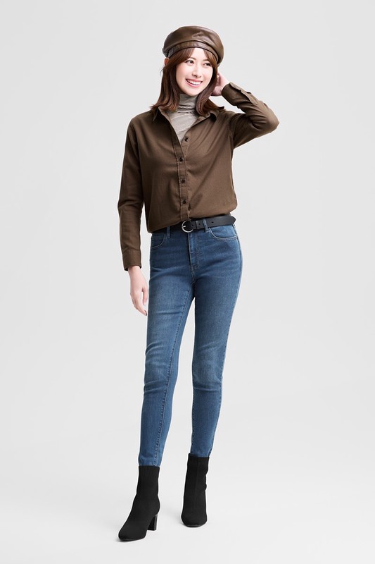 法蘭絨長袖襯衫-女