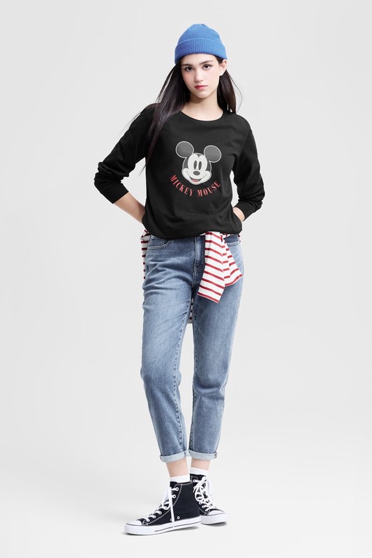 迪士尼系列長袖印花T恤-03-女