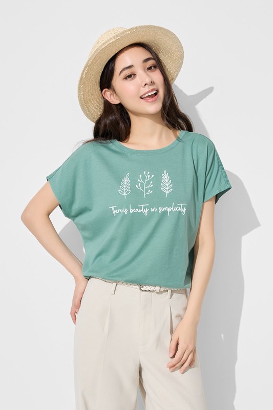 莫代爾寬鬆連袖印花上衣-女