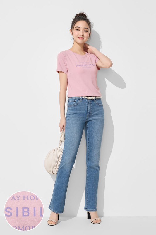 Bra文字印花圓領短袖T恤-女