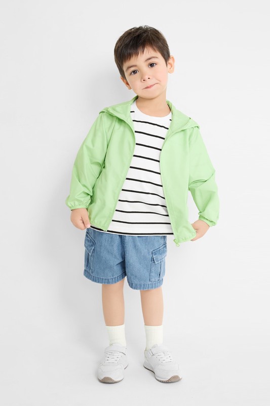 牛仔工裝五分褲-童