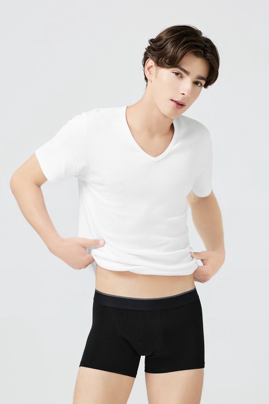 棉質低腰平口內褲-男